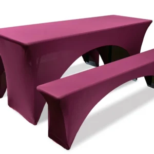 Stretchhoes bierbankset Bordeaux rood